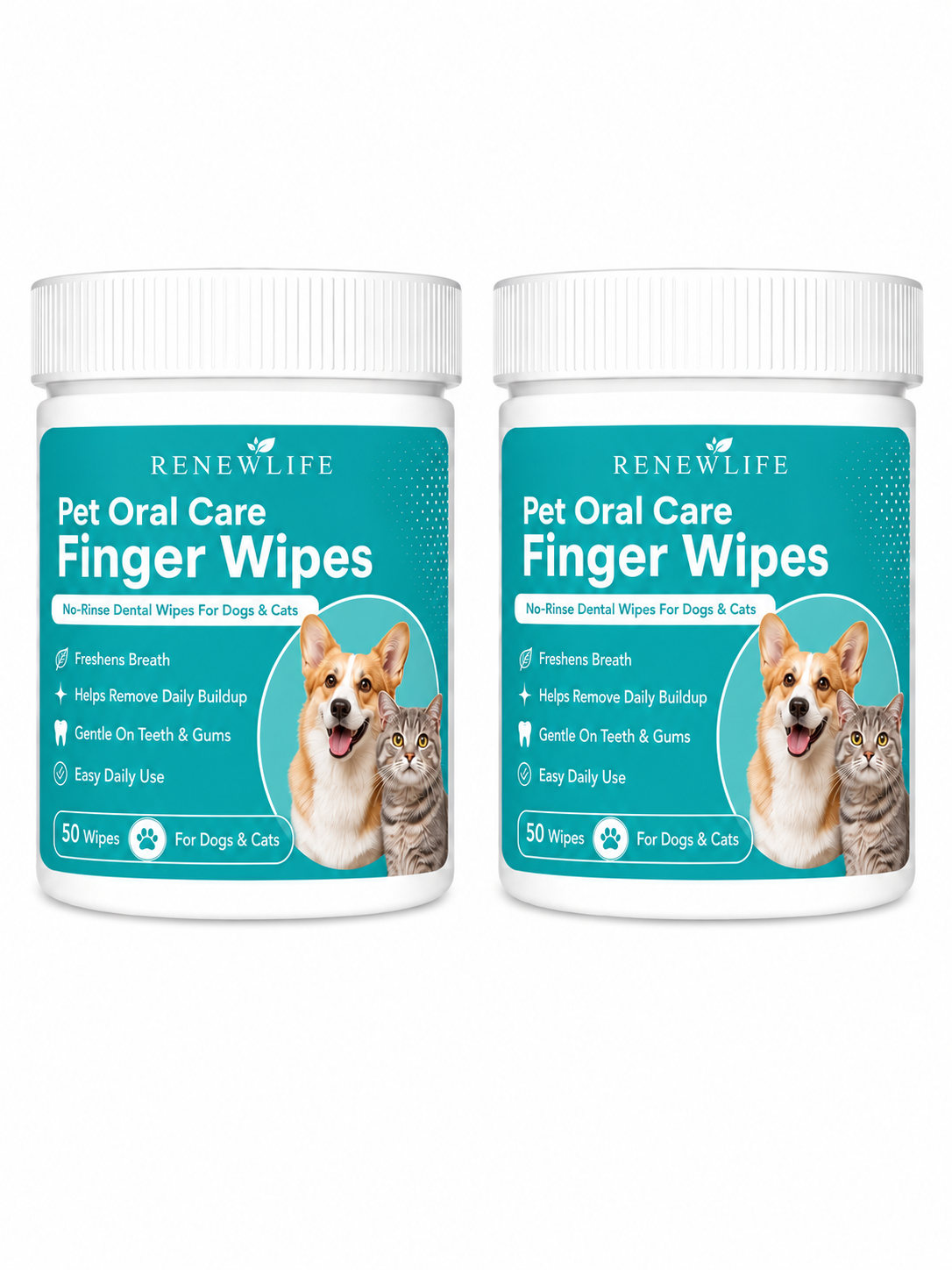 renewlife™ Dog & Cat Teeth Cleaning Finger Wipes