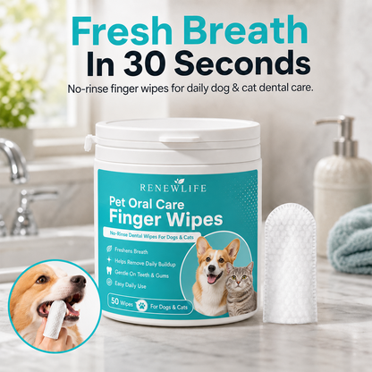 renewlife™  Dog & Cat Teeth Cleaning Finger Wipes