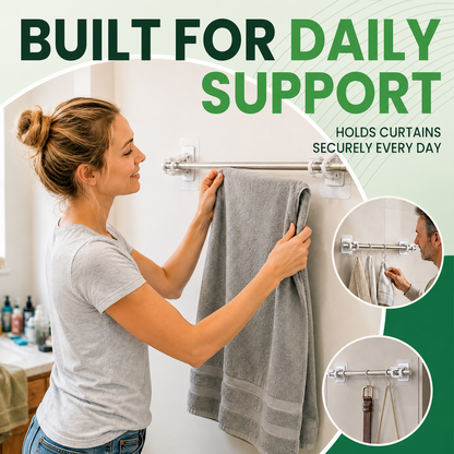 No-Drill Curtain Rod Brackets – No Tools, No Wall Damage