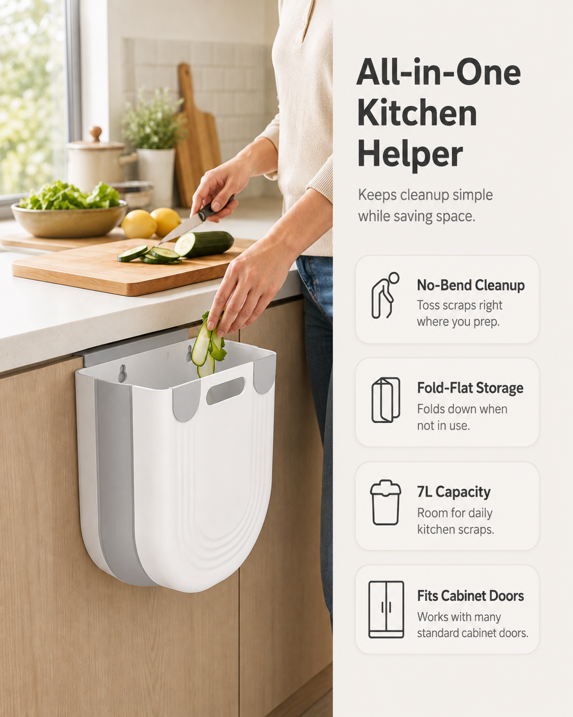 🔥While Supplies Last 48% OFF!🎉 Folding Hanging Kitchen Waste Trash Can