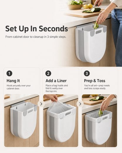 🔥While Supplies Last 48% OFF!🎉 Folding Hanging Kitchen Waste Trash Can