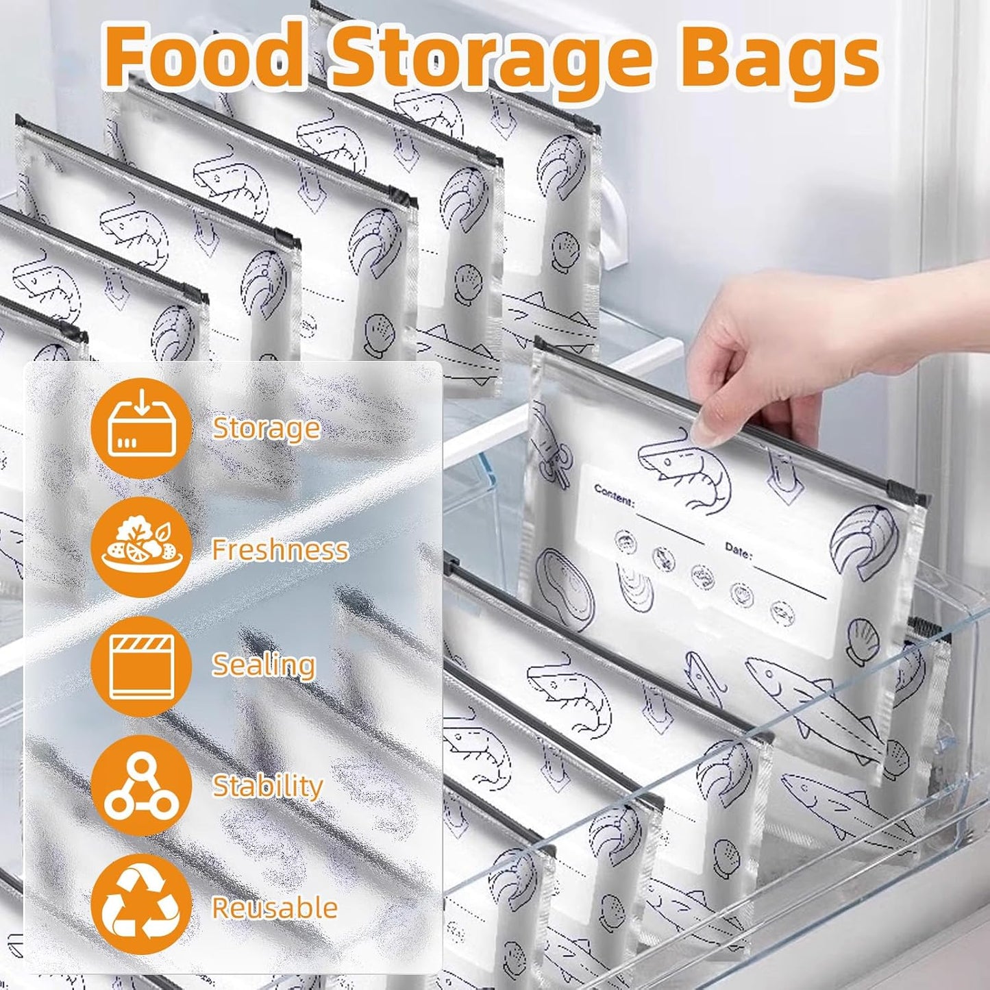 ✨ Reusable Aluminum Foil Sealable Storage Bags | Keep Food Fresh Longer & Organized with Eco-Friendly, Leak-Proof Design ♻️