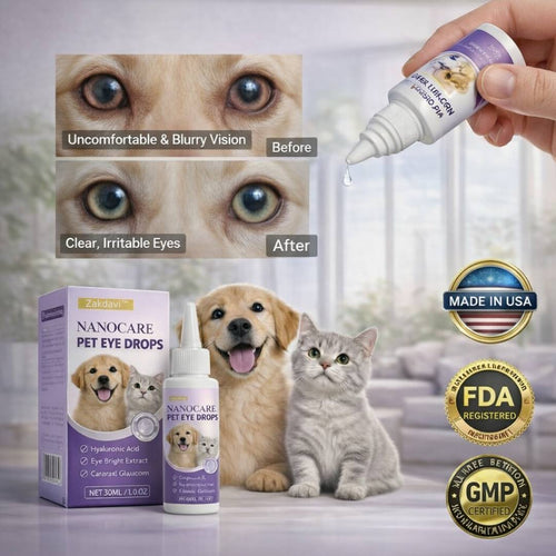 NanoCare Pet Eye Drops-Relieves Conjunctivitis, Dry Eyes, Cataracts, and Keratitis🐶