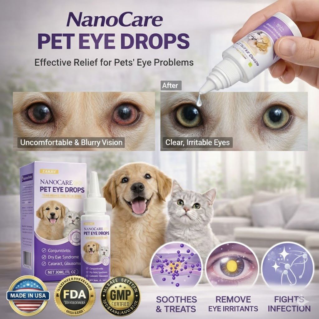 NanoCare Pet Eye Drops-Relieves Conjunctivitis, Dry Eyes, Cataracts, and Keratitis