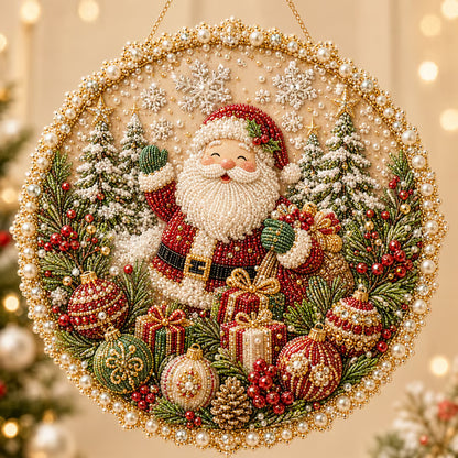 Christmas Pearl Art Hanging Wreath Kit