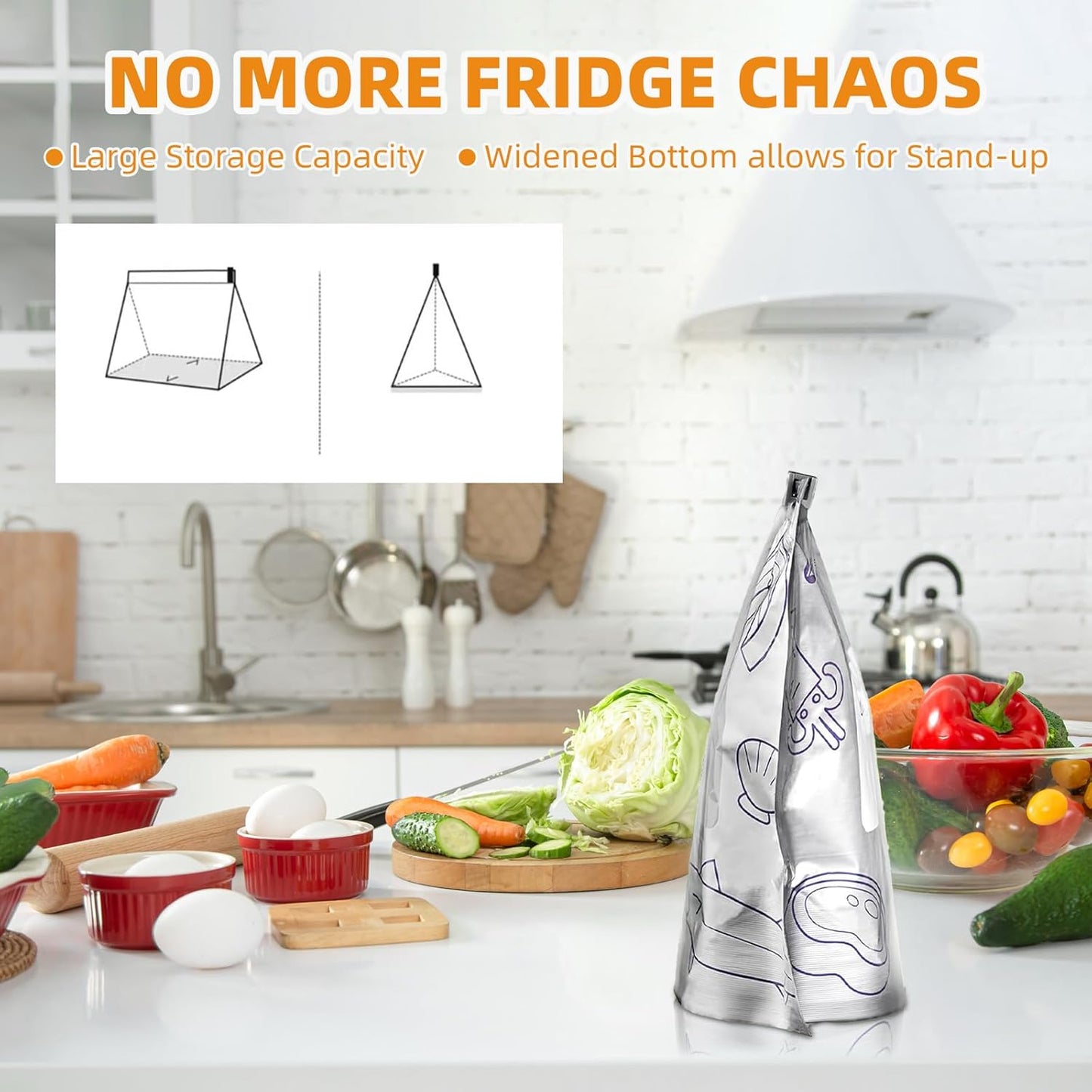 ✨ Reusable Aluminum Foil Sealable Storage Bags | Keep Food Fresh Longer & Organized with Eco-Friendly, Leak-Proof Design ♻️