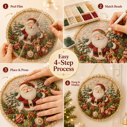 Christmas Pearl Art Hanging Wreath Kit