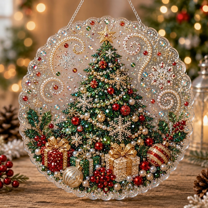 Christmas Pearl Art Hanging Wreath Kit