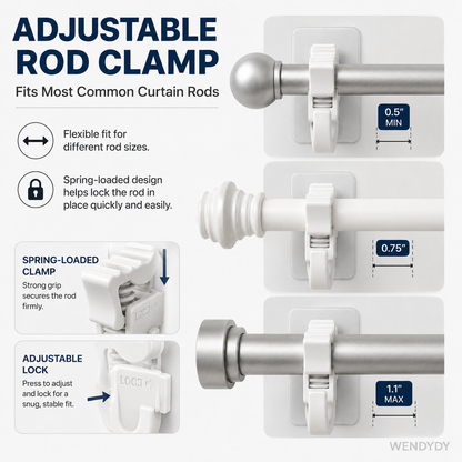 RenewLife™ EasyMount No-Drill Curtain Rod Brackets