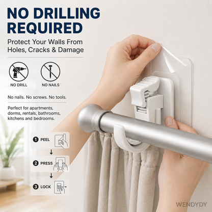 RenewLife™ EasyMount No-Drill Curtain Rod Brackets