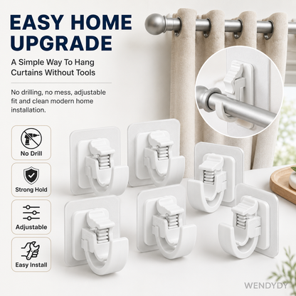 RenewLife™ EasyMount No-Drill Curtain Rod Brackets