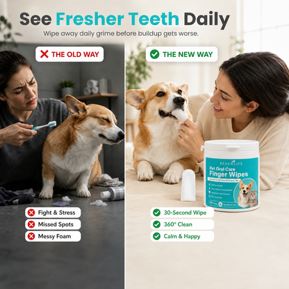 renewlife™  Dog & Cat Teeth Cleaning Finger Wipes