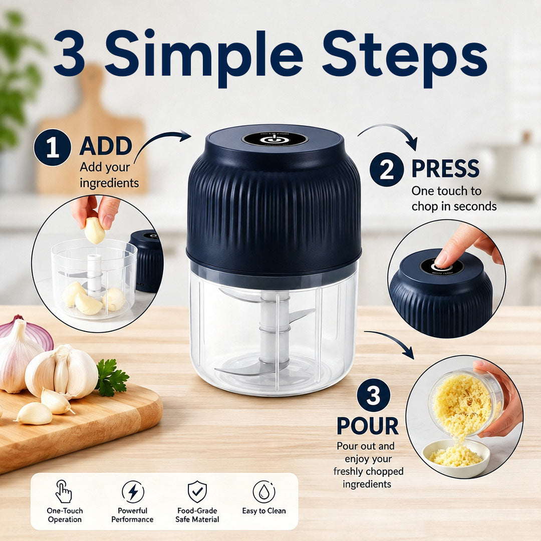 Cordless Mini Food Chopper | Chop, Mince & Prep in Seconds