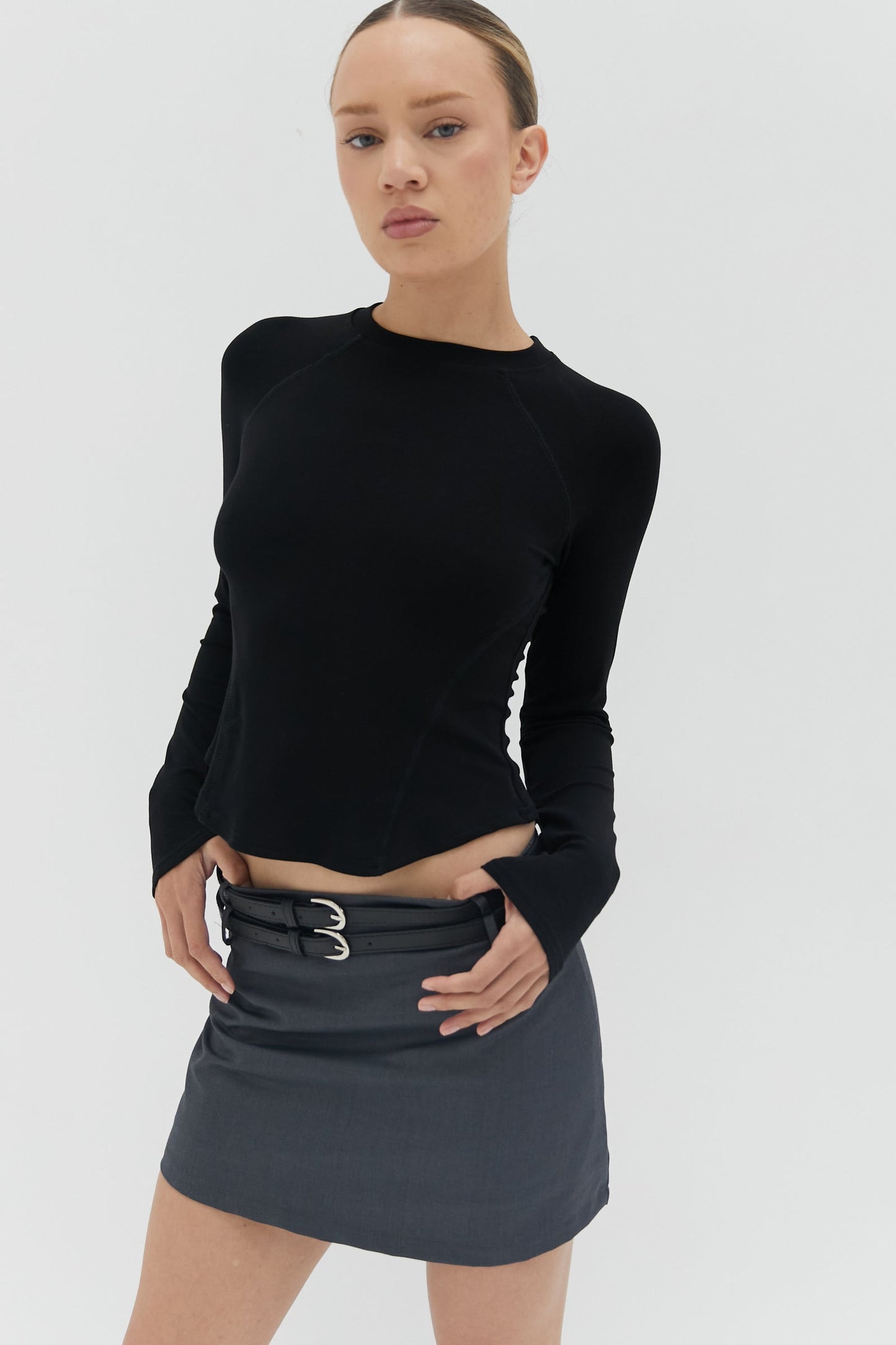 Minirock mit Doppelgürtel