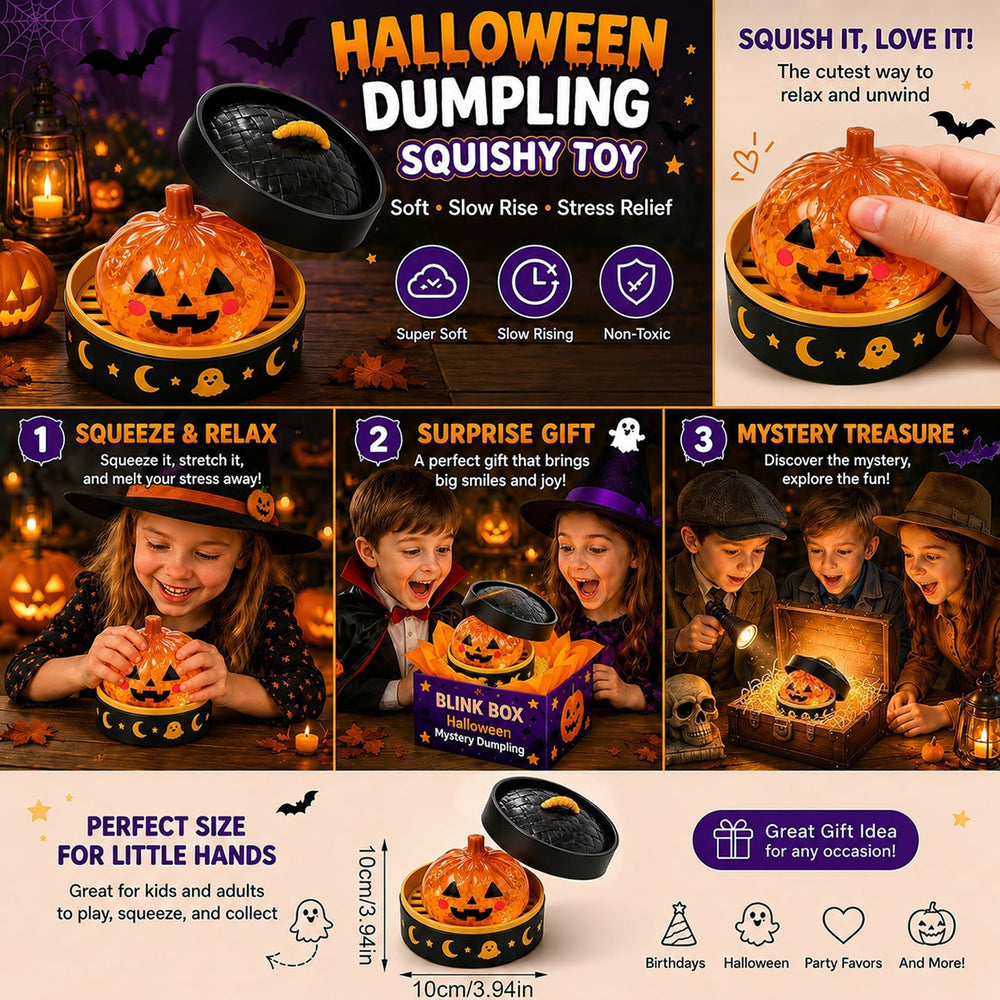 Halloween squishy being squeezed by hand