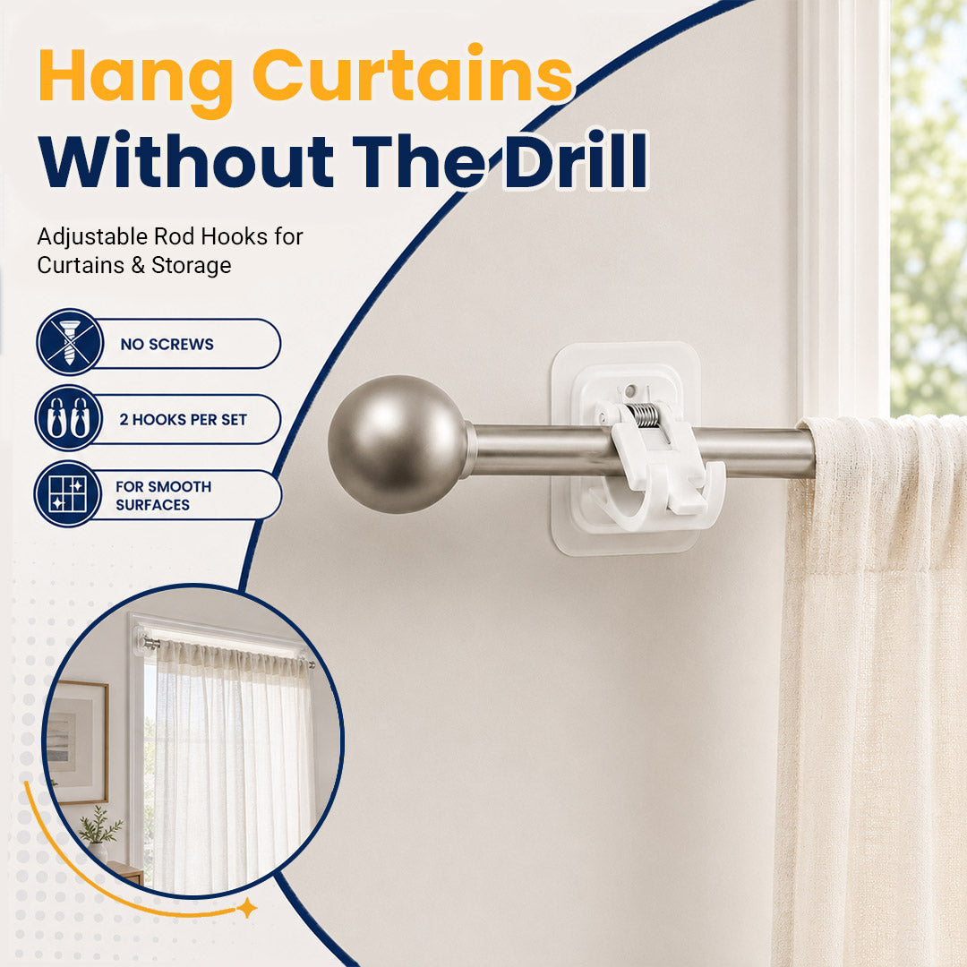 Self-adhesive curtain hooks