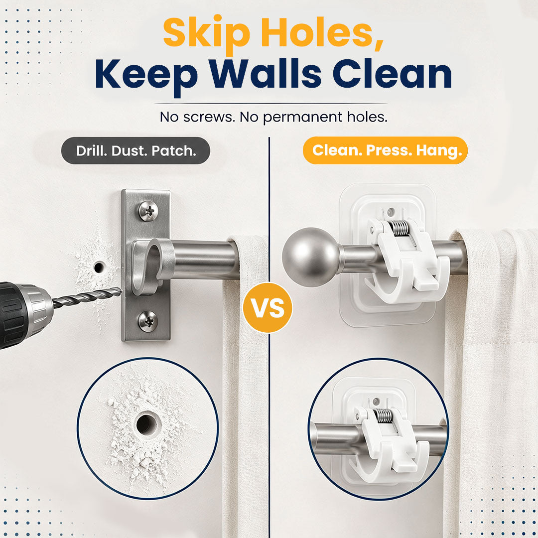 Self-adhesive curtain hooks