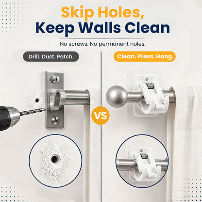 Self-adhesive curtain hooks
