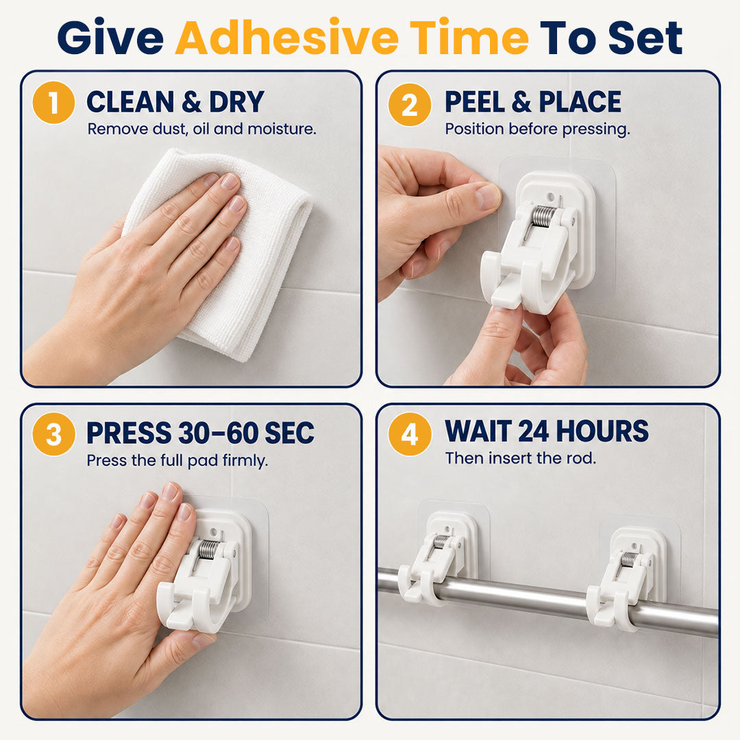 Self-adhesive curtain hooks