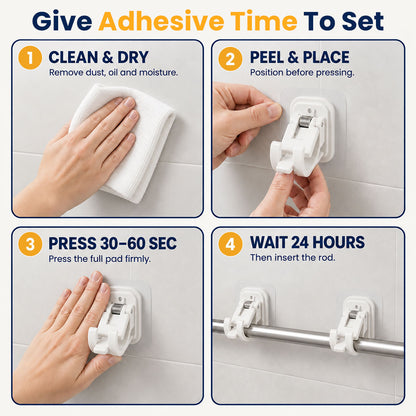 Self-adhesive curtain hooks