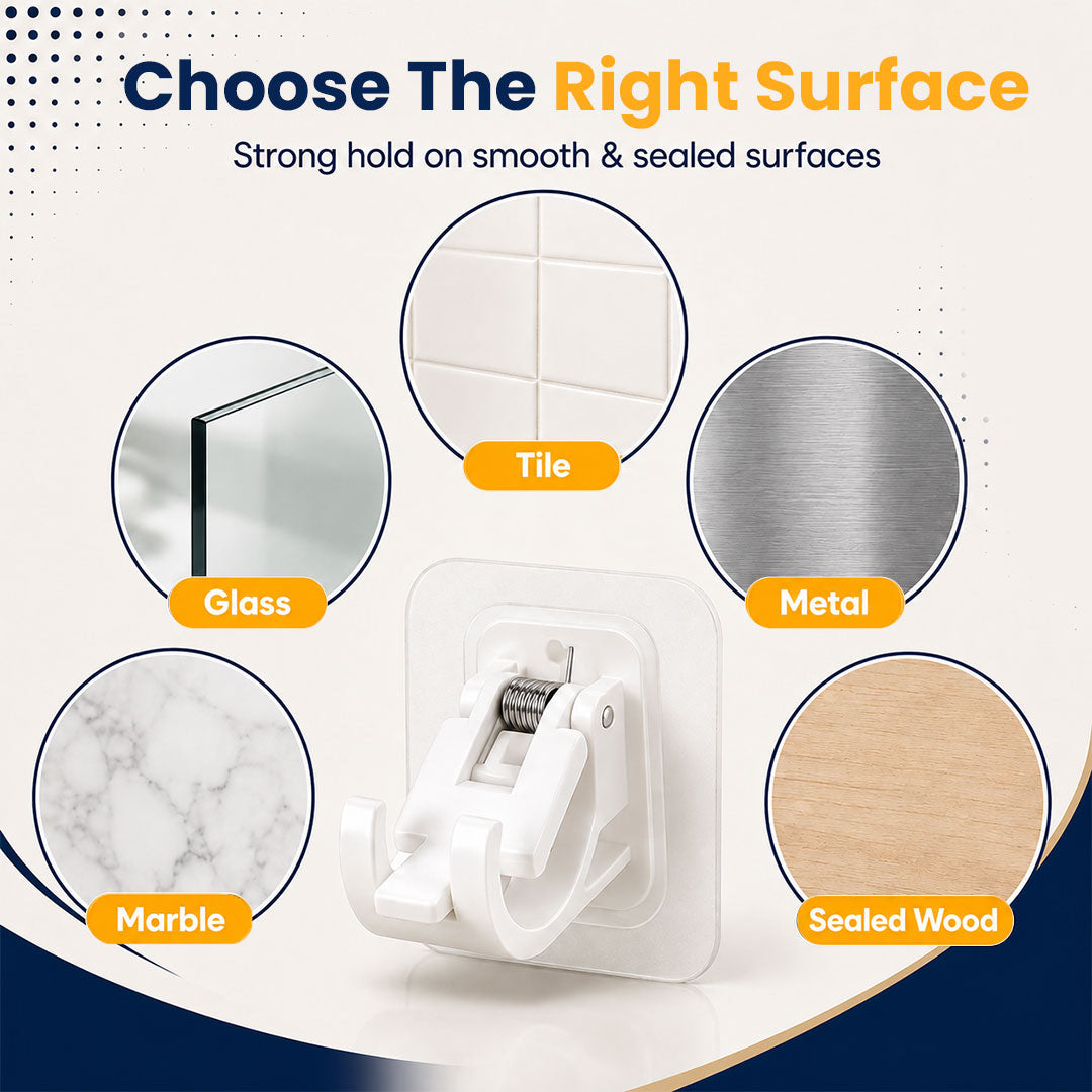 Self-adhesive curtain hooks