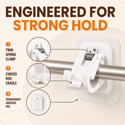 RenewLife™ EasyMount No-Drill Curtain Rod Brackets