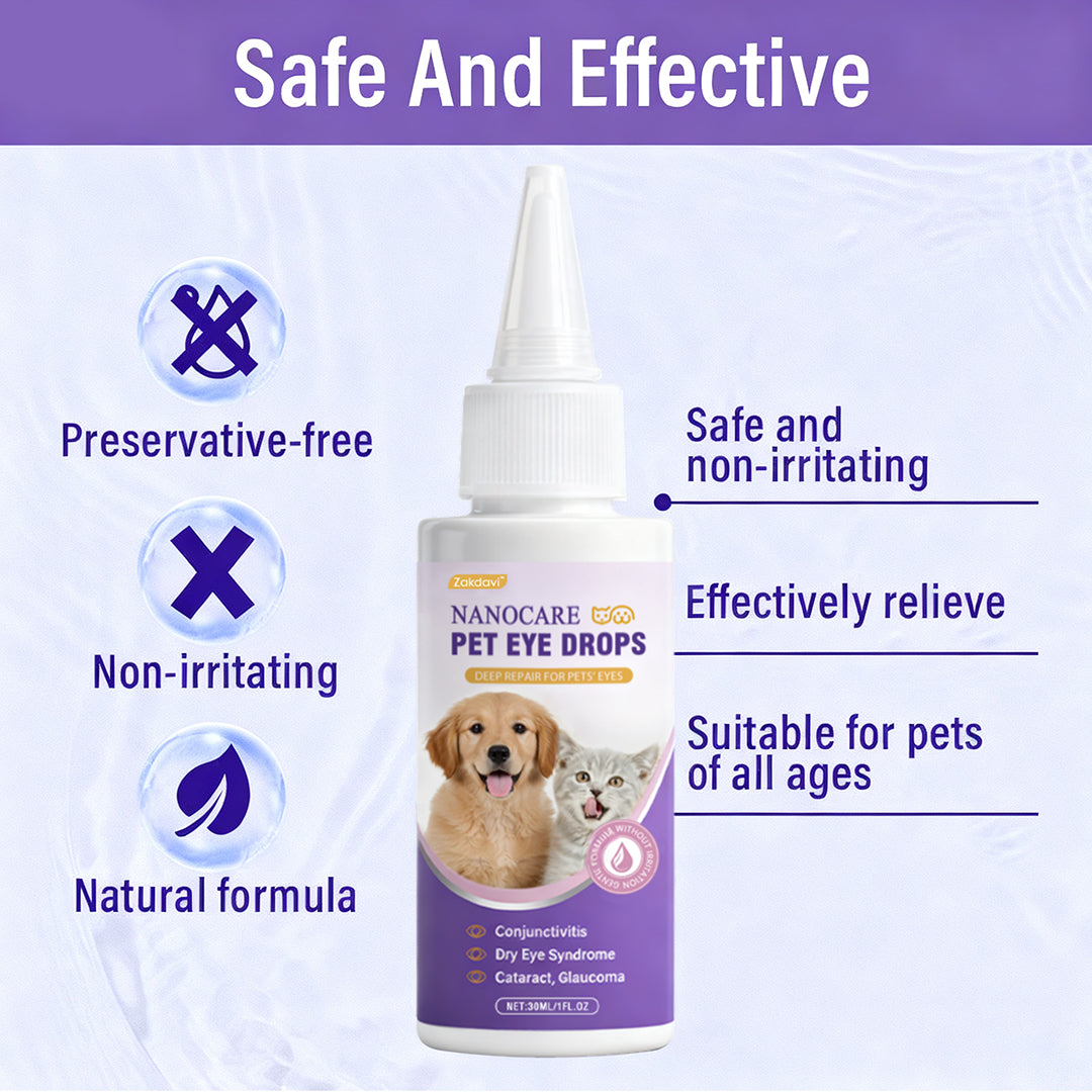 NanoCare Pet Eye Drops-Relieves Conjunctivitis, Dry Eyes, Cataracts, and Keratitis