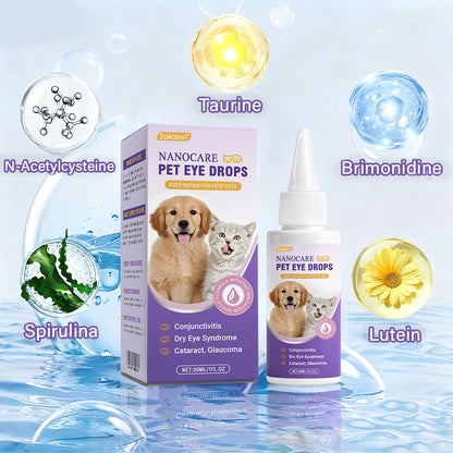 NanoCare Pet Eye Drops-Relieves Conjunctivitis, Dry Eyes, Cataracts, and Keratitis