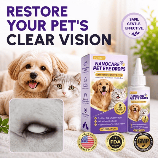 NanoCare Pet Eye Drops-Relieves Conjunctivitis, Dry Eyes, Cataracts, and Keratitis🐶