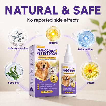 NanoCare Pet Eye Drops-Relieves Conjunctivitis, Dry Eyes, Cataracts, and Keratitis🐶