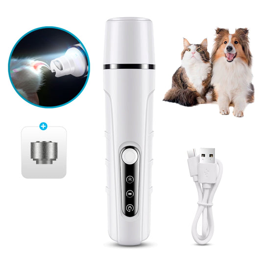 ⚡Rechargeable LED Pet Nail Grinder – Gentle Painless Grooming for Dogs & Cats🐾