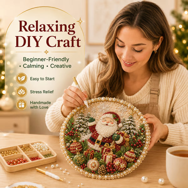 Christmas Pearl Art Hanging Wreath Kit
