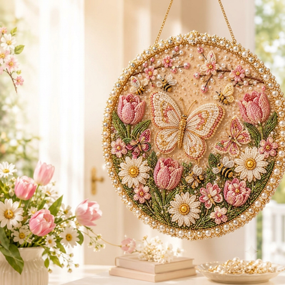 Christmas Pearl Art Hanging Wreath Kit