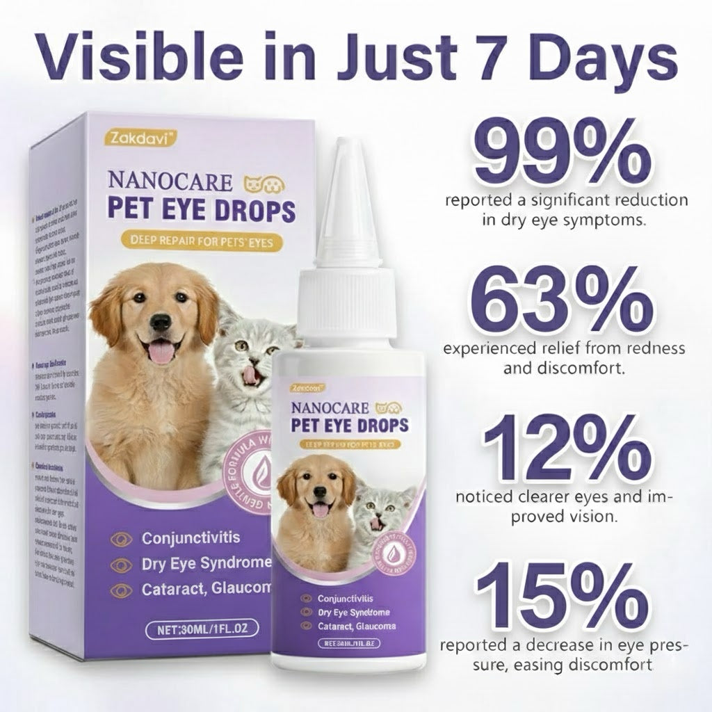 NanoCare Pet Eye Drops-Relieves Conjunctivitis, Dry Eyes, Cataracts, and Keratitis🐶
