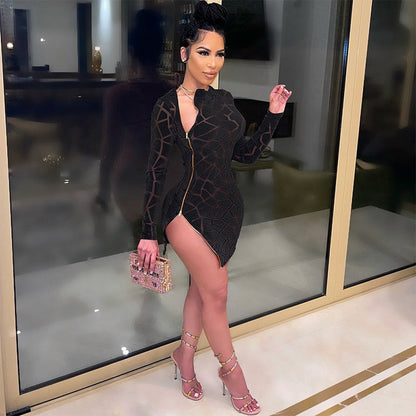 Minikleid mit Reißverschluss