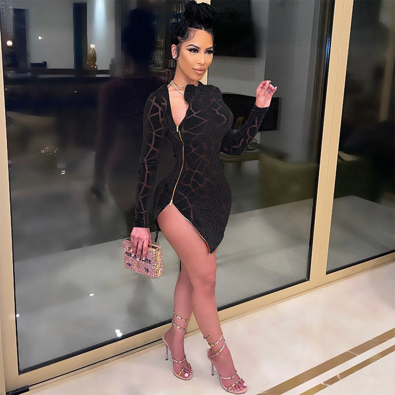 Minikleid mit Reißverschluss