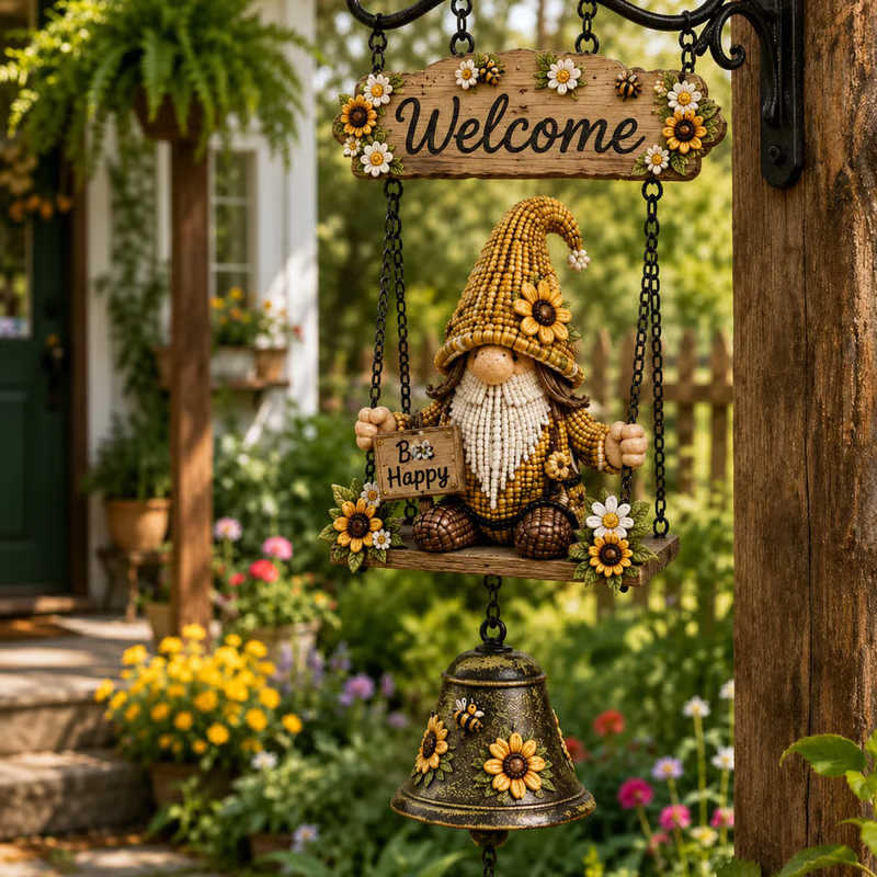🔥HOT SALE💞50K+ SOLD!⏳✨Gnome Welcome Doorbell Outdoor Decor